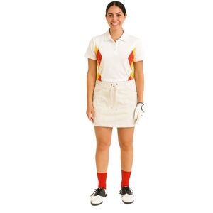Anne Klein White Elastic Waistband Short Length Modern Skort Womens Large